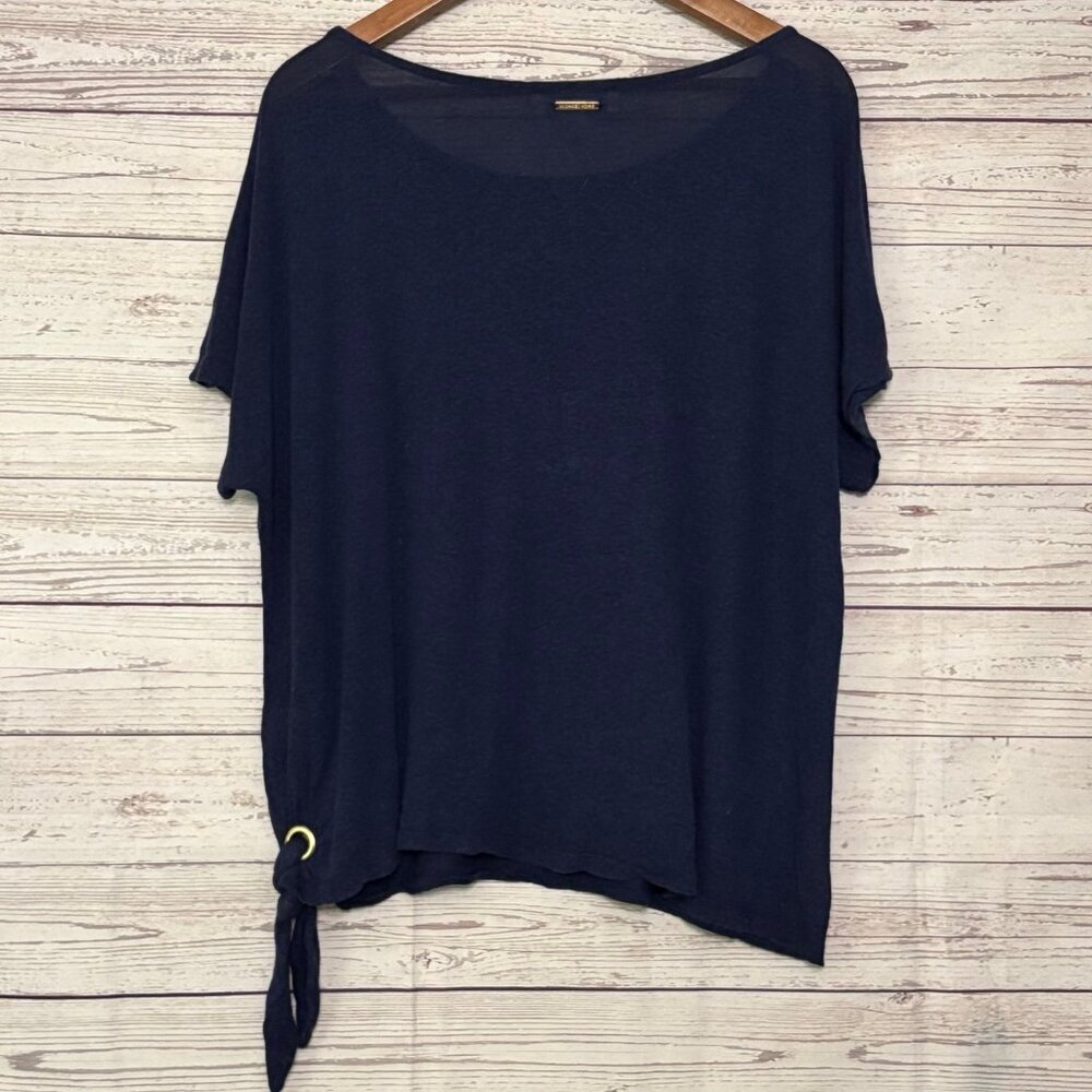 Michael Kors Navy Short Sleeve with Knot Detail XL - Picture 5 of 7